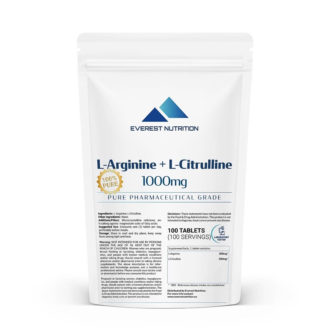 L-Arginine + L-Citrulline 1000mg Tablets