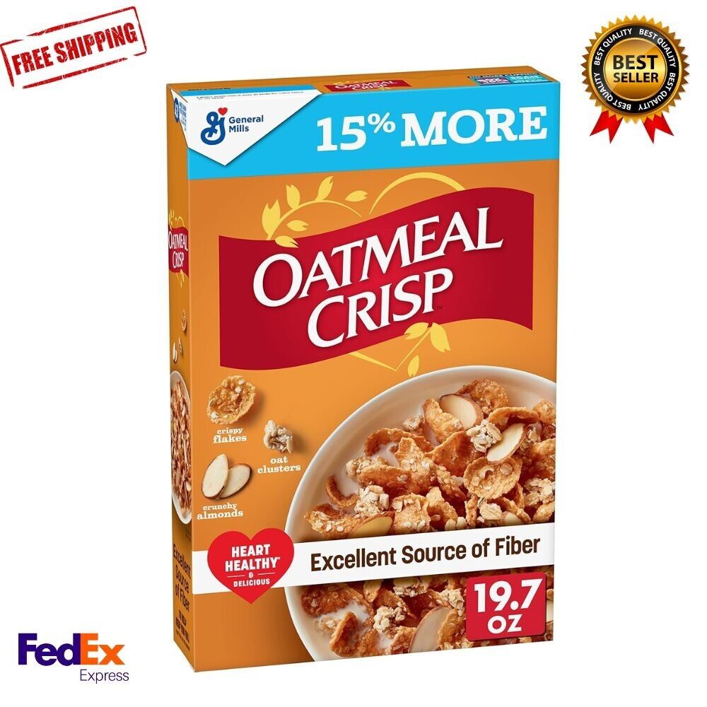 Oatmeal Crisp Cereal Heart Healthy Cereal, High Fiber Cere 19.7 oz