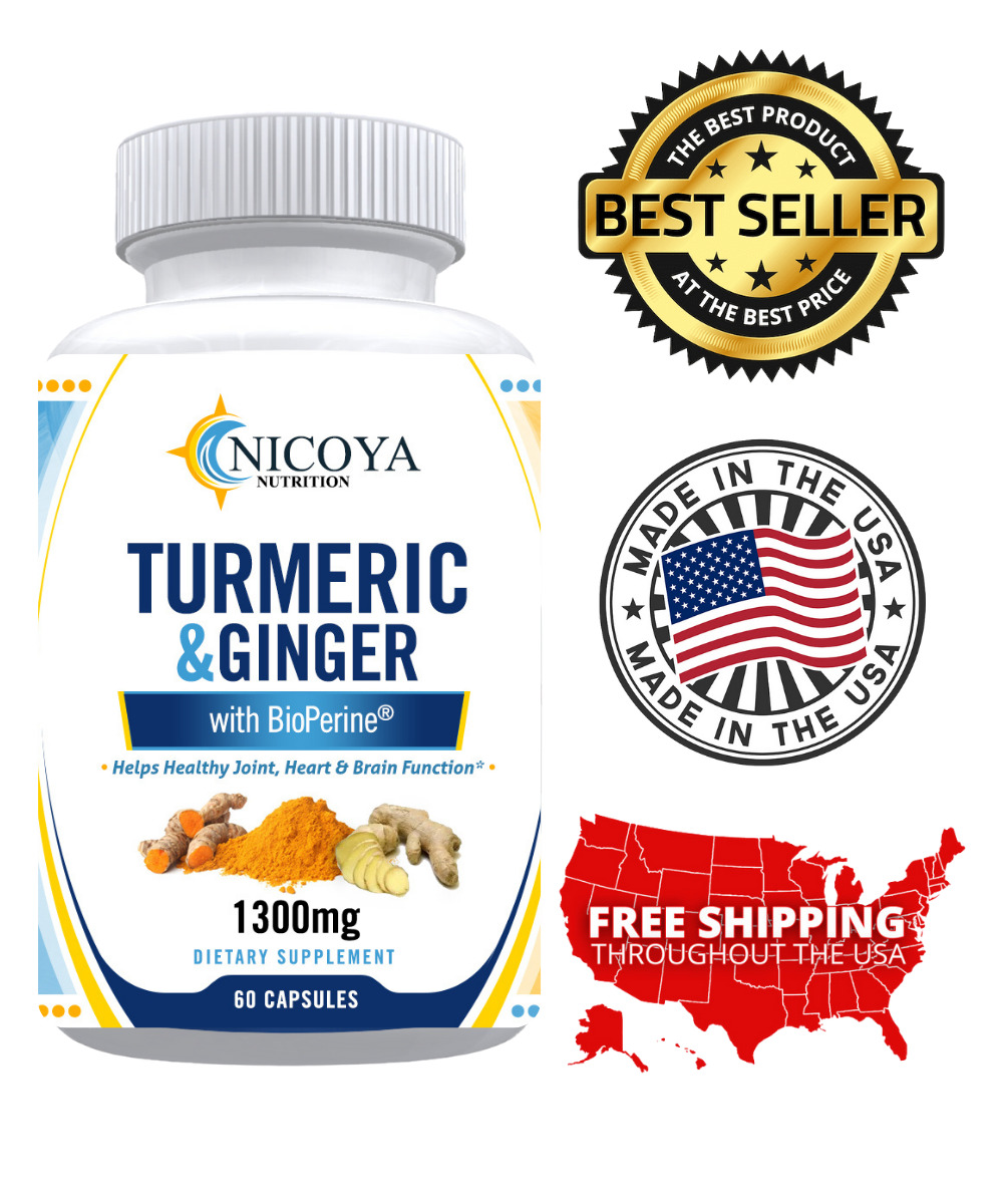 Turmeric Curcumin with Ginger, BioPerine Joint Pain Relief & Heart Health 1300mg